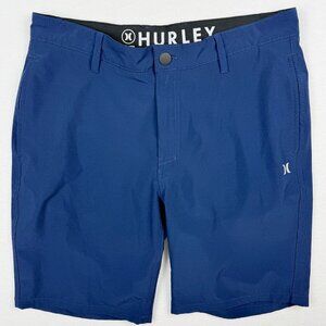 Hurley Hybrid Casual Walk Short Size 32 Mens Navy Blue 9"‎ Inseam